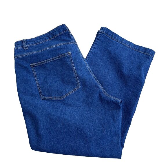 Woman Within High Rise Jeans Women’s 24W Straight Leg Medium Wash Button Zip Up - Picture 4 of 7